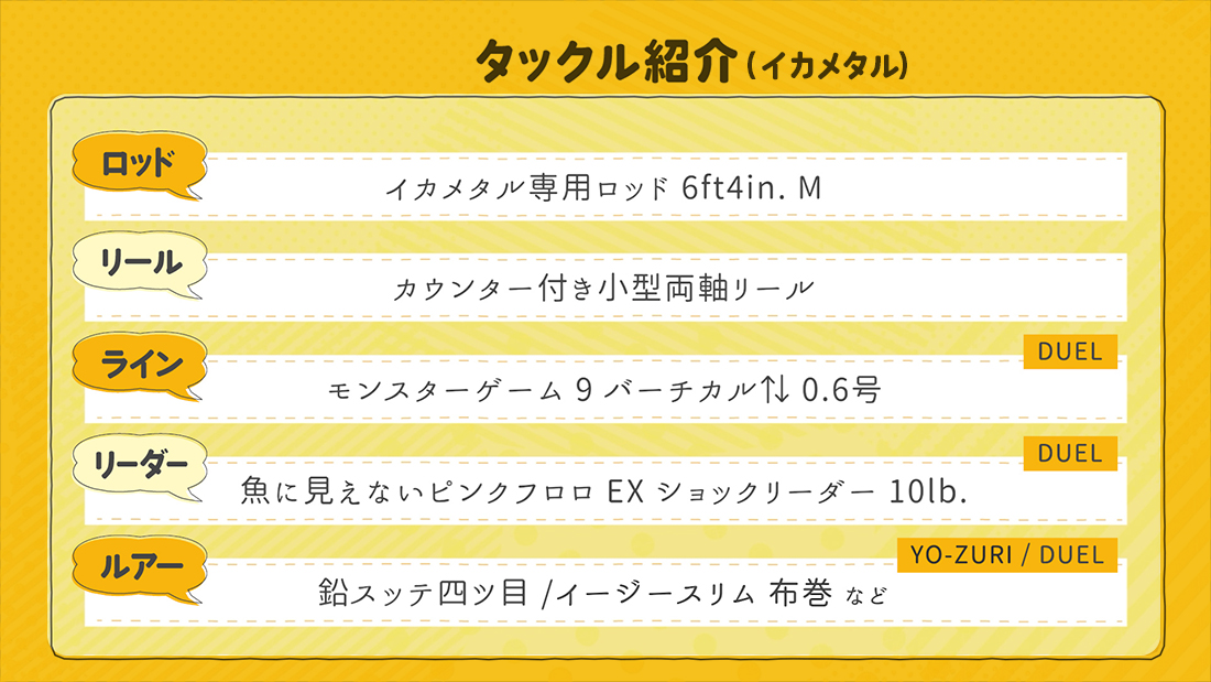 今回の使用タックル