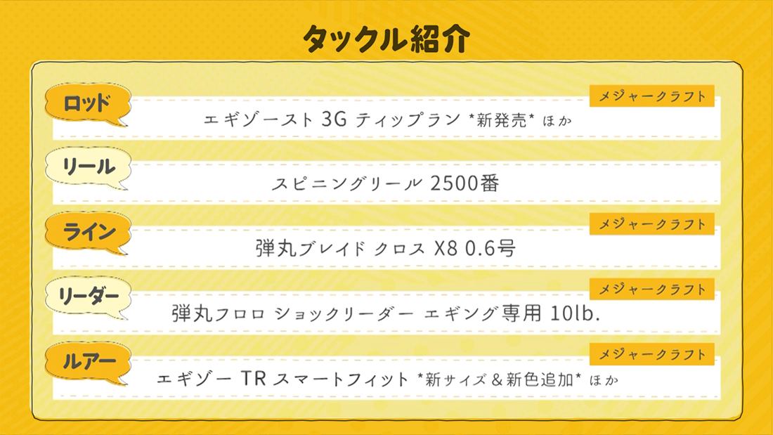 今回の使用タックル